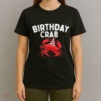 Birthday Crab Crustacean Animal Lover Beach Seafood T-Shirt thumb 4