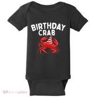 Birthday Crab Crustacean Animal Lover Beach Seafood Baby Bodysuit thumb 0