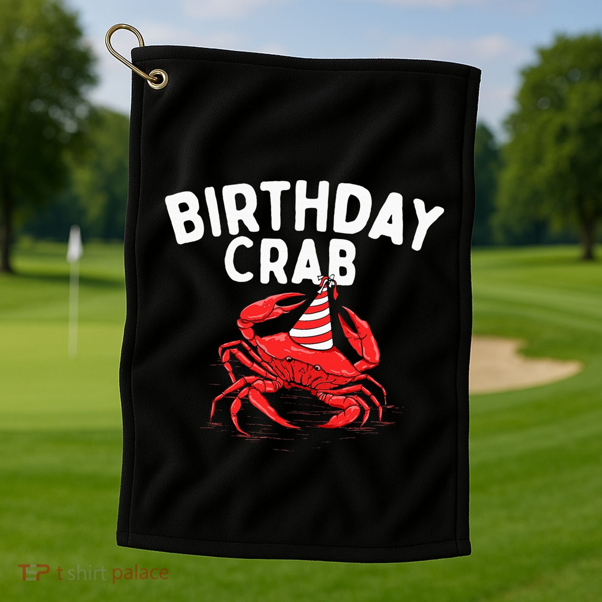 Birthday Crab Crustacean Animal Lover Beach Seafood Golf Towel