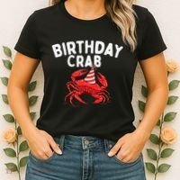 Birthday Crab Crustacean Animal Lover Beach Seafood Women's T-Shirt thumb 2