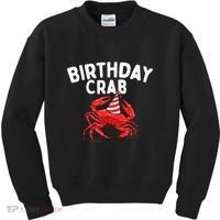 Birthday Crab Crustacean Animal Lover Beach Seafood Kids Sweatshirt thumb 0
