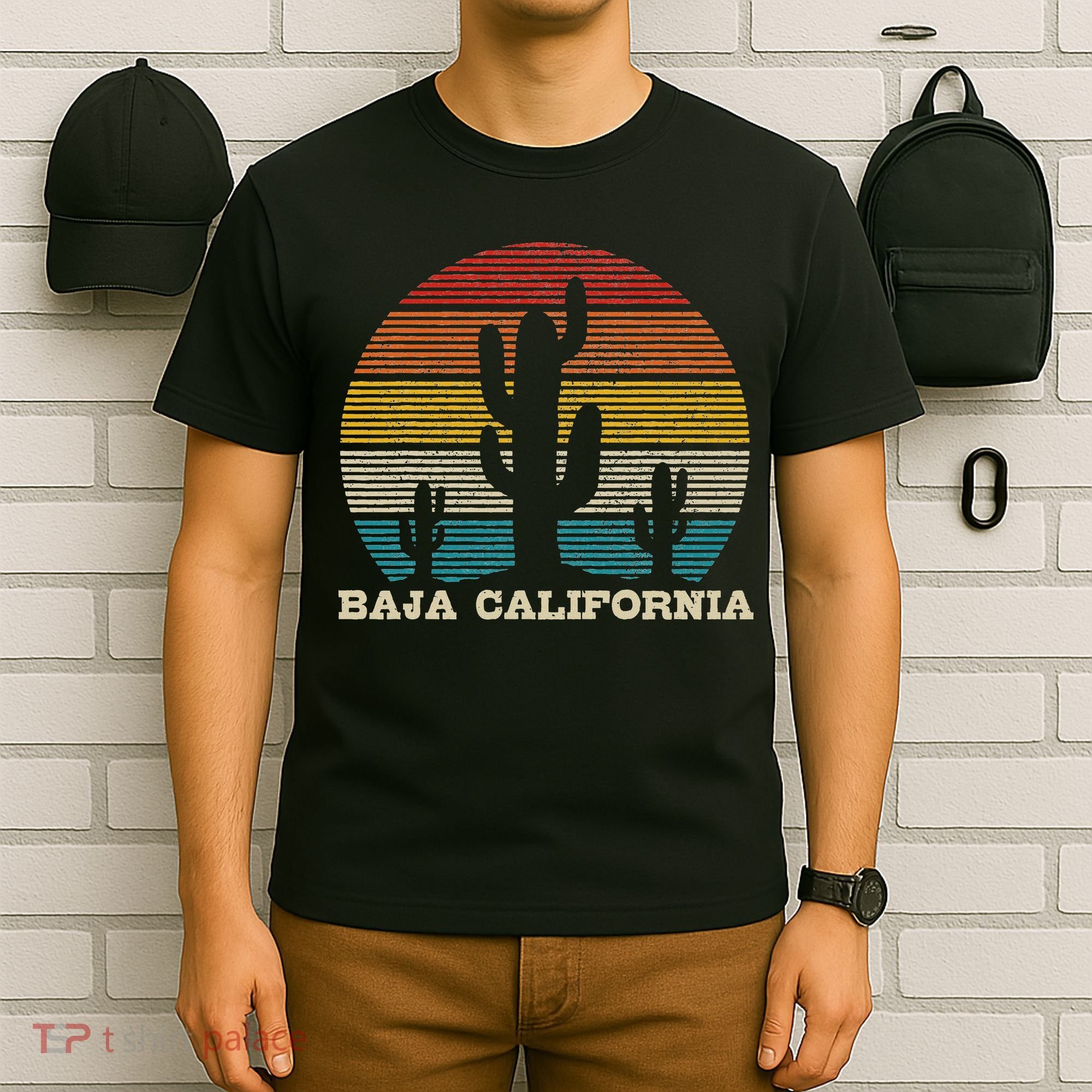 Baja California Cactus Vintage Retro Desert Souvenir Gift T-Shirt