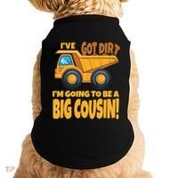 Big Cousin Construction Dump Truck Baby Announcement Doggie Tank thumb 0