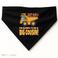 Big Cousin Construction Dump Truck Baby Announcement USA-Made Doggie Bandana thumb 0