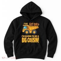 Big Cousin Construction Dump Truck Baby Announcement Hoodie thumb 0