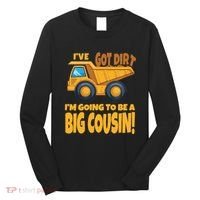 Big Cousin Construction Dump Truck Baby Announcement Long Sleeve Shirt thumb 0