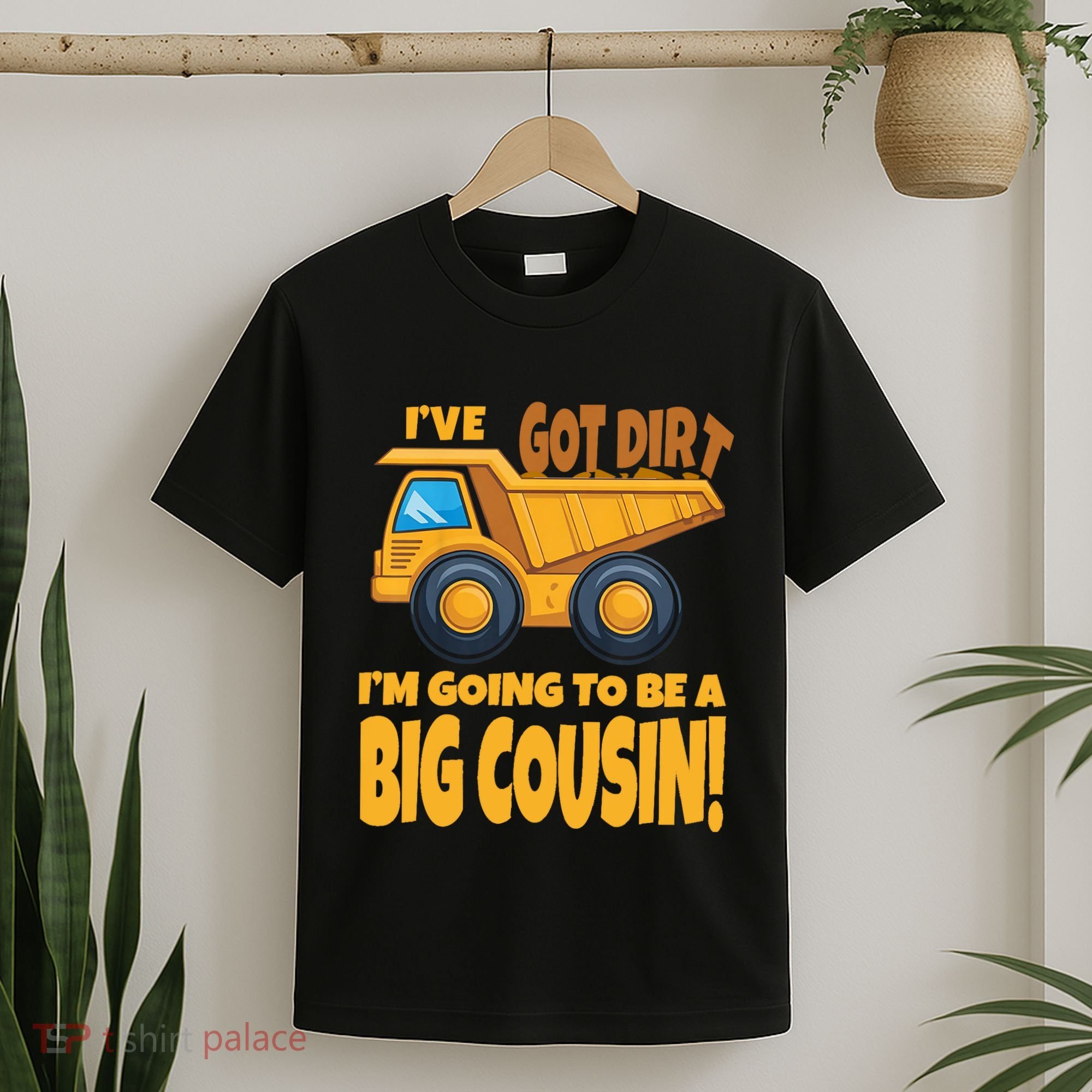 Big Cousin Construction Dump Truck Baby Announcement T-Shirt