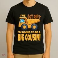 Big Cousin Construction Dump Truck Baby Announcement T-Shirt thumb 3
