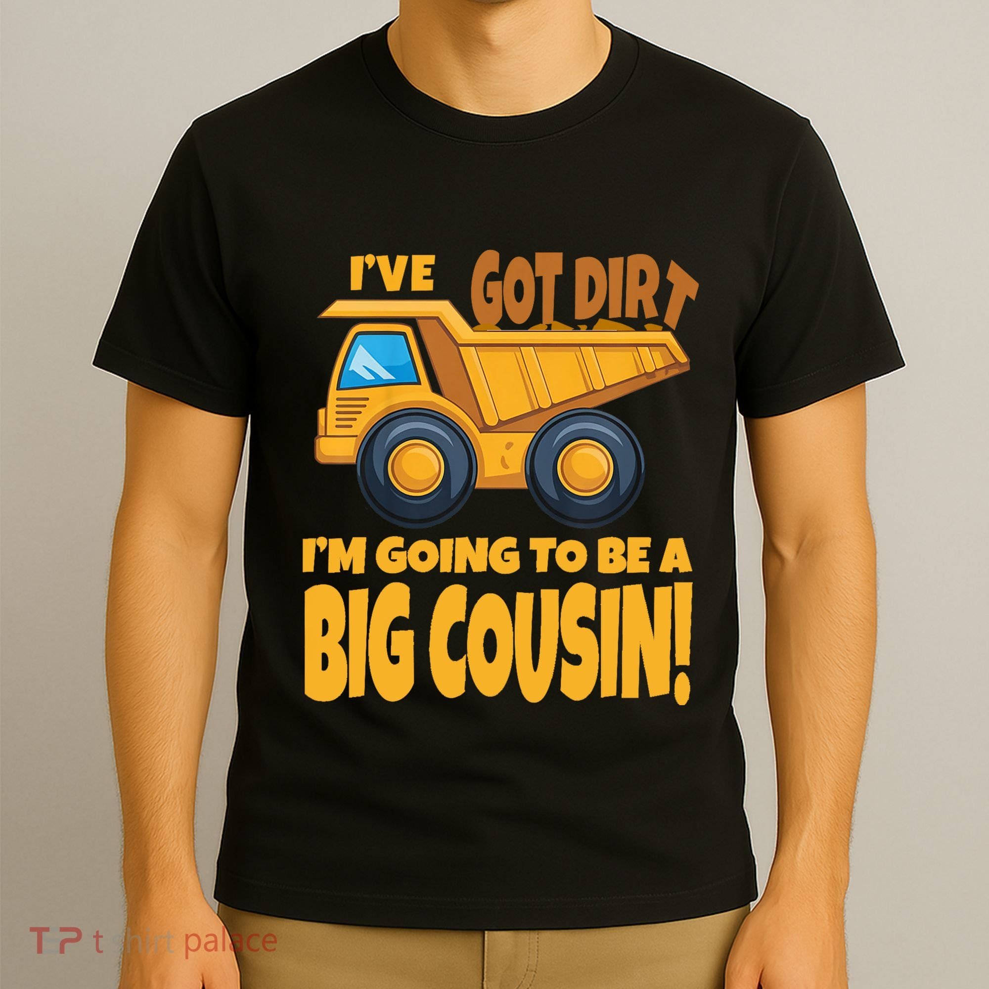 Big Cousin Construction Dump Truck Baby Announcement T-Shirt