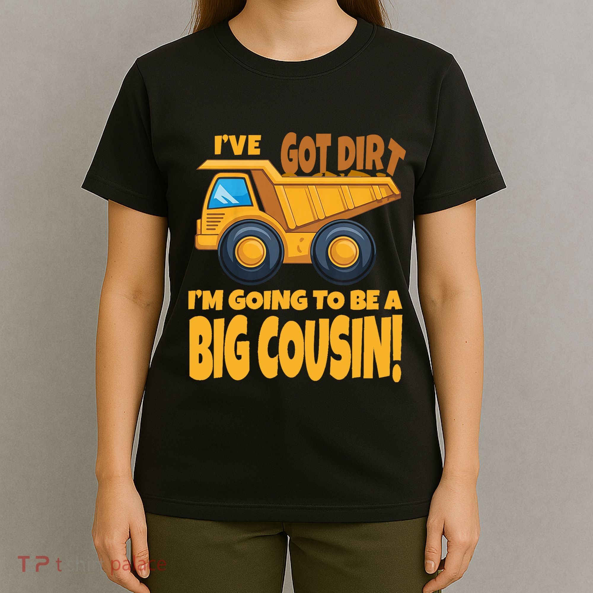 Big Cousin Construction Dump Truck Baby Announcement T-Shirt