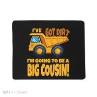 Big Cousin Construction Dump Truck Baby Announcement Mousepad thumb 0