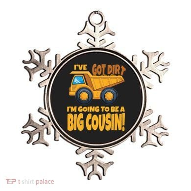 Big Cousin Construction Dump Truck Baby Announcement Ornament