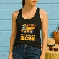 Big Cousin Construction Dump Truck Baby Announcement Women's Tank Top thumb 2