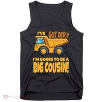Big Cousin Construction Dump Truck Baby Announcement Tank Top thumb 0