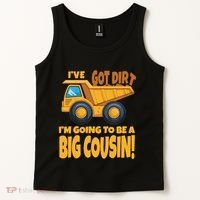 Big Cousin Construction Dump Truck Baby Announcement Tank Top thumb 2