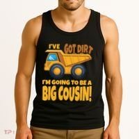 Big Cousin Construction Dump Truck Baby Announcement Tank Top thumb 3