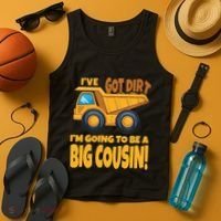 Big Cousin Construction Dump Truck Baby Announcement Tank Top thumb 4