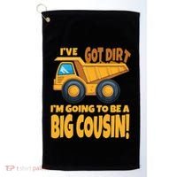 Big Cousin Construction Dump Truck Baby Announcement Golf Towel thumb 0