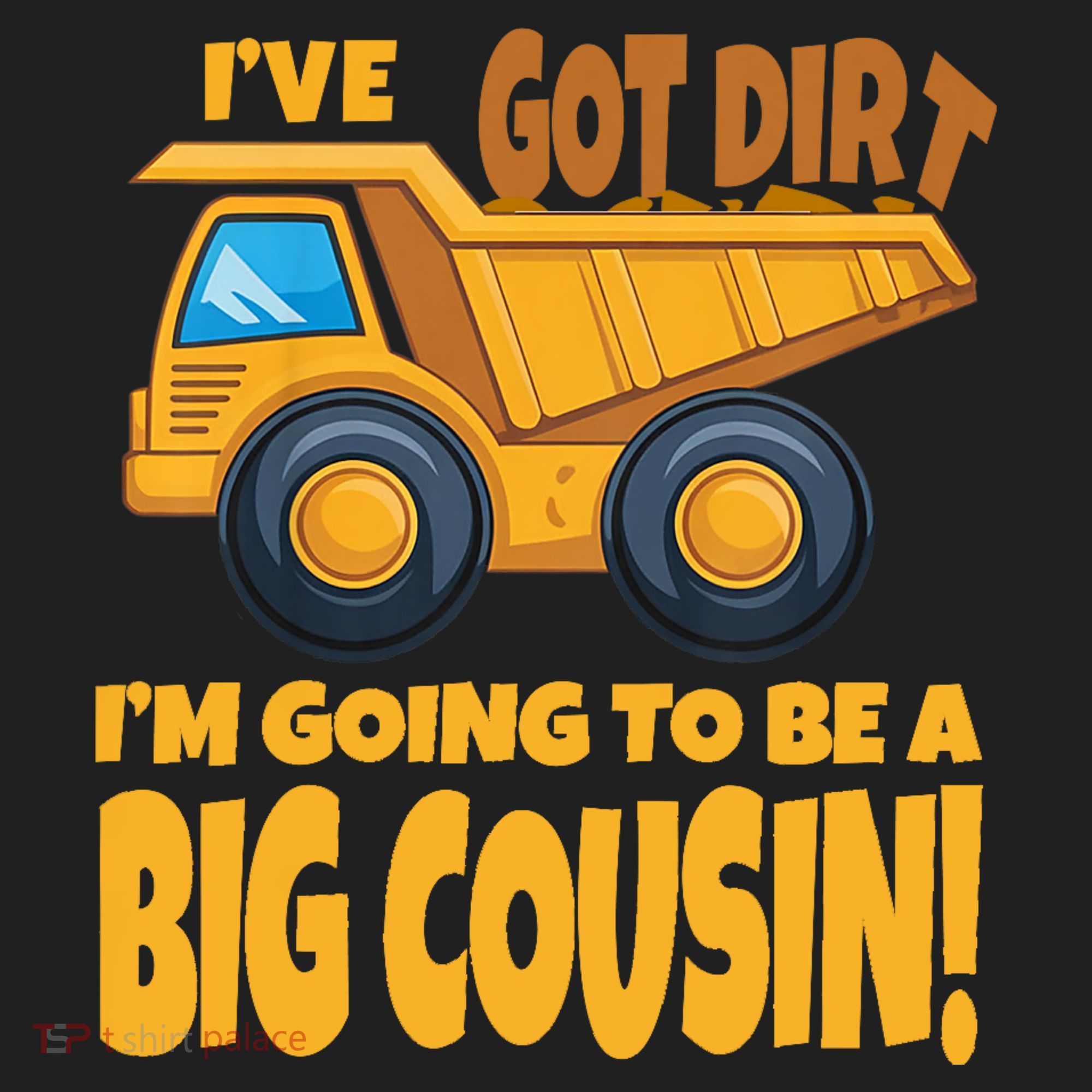 Big Cousin Construction Dump Truck Baby Announcement Golf Towel