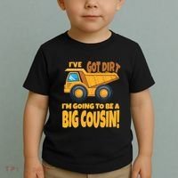 Big Cousin Construction Dump Truck Baby Announcement Toddler T-Shirt thumb 2