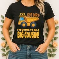Big Cousin Construction Dump Truck Baby Announcement Women's T-Shirt thumb 2