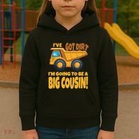 Big Cousin Construction Dump Truck Baby Announcement Kids Hoodie thumb 3
