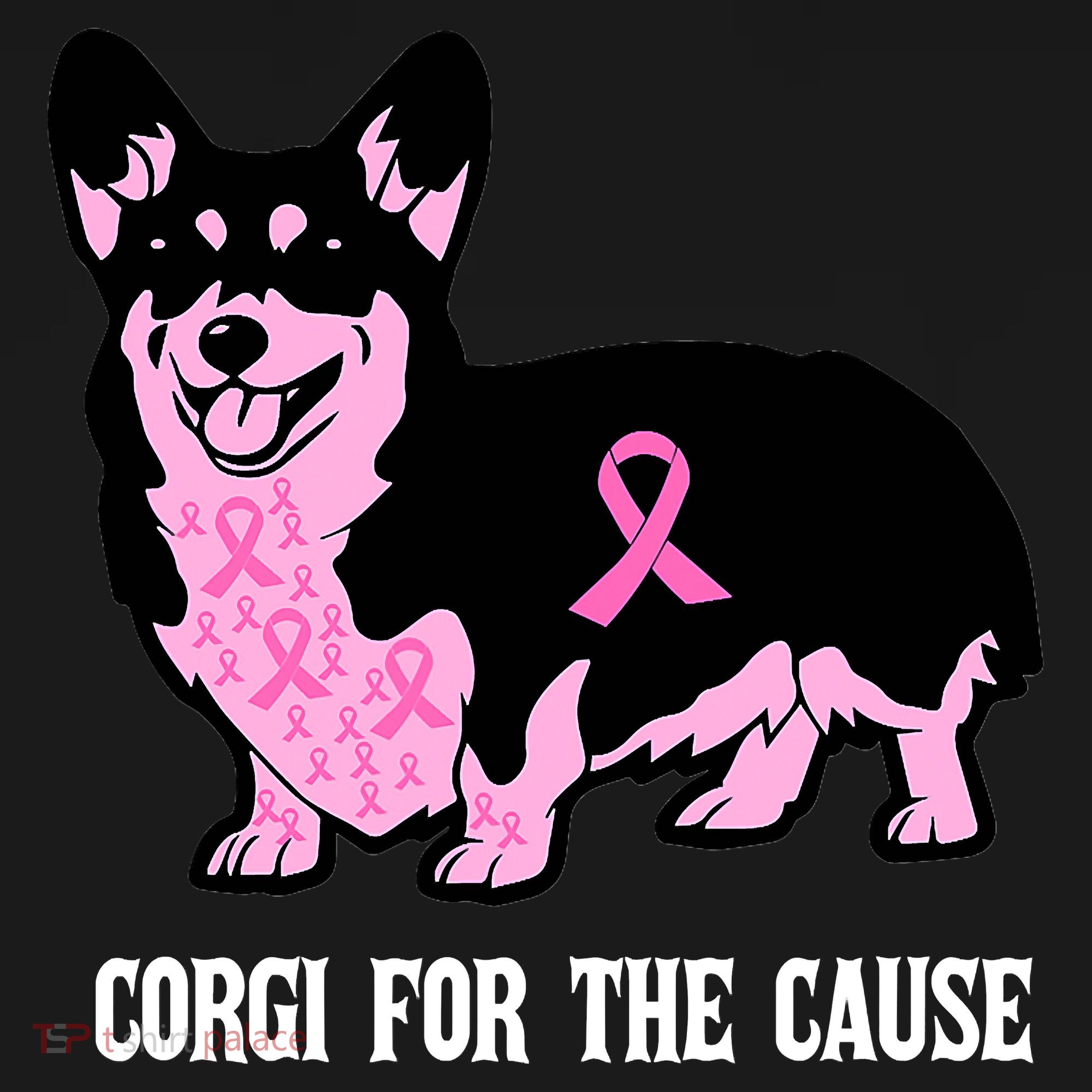 Breast Cancer Corgi For The Cause Pink Ribbon Sweatshirt