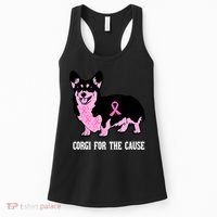 Breast Cancer Corgi For The Cause Pink Ribbon Women's Tank Top thumb 0