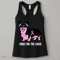 Breast Cancer Corgi For The Cause Pink Ribbon Women's Tank Top thumb 3
