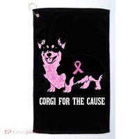 Breast Cancer Corgi For The Cause Pink Ribbon Golf Towel thumb 0