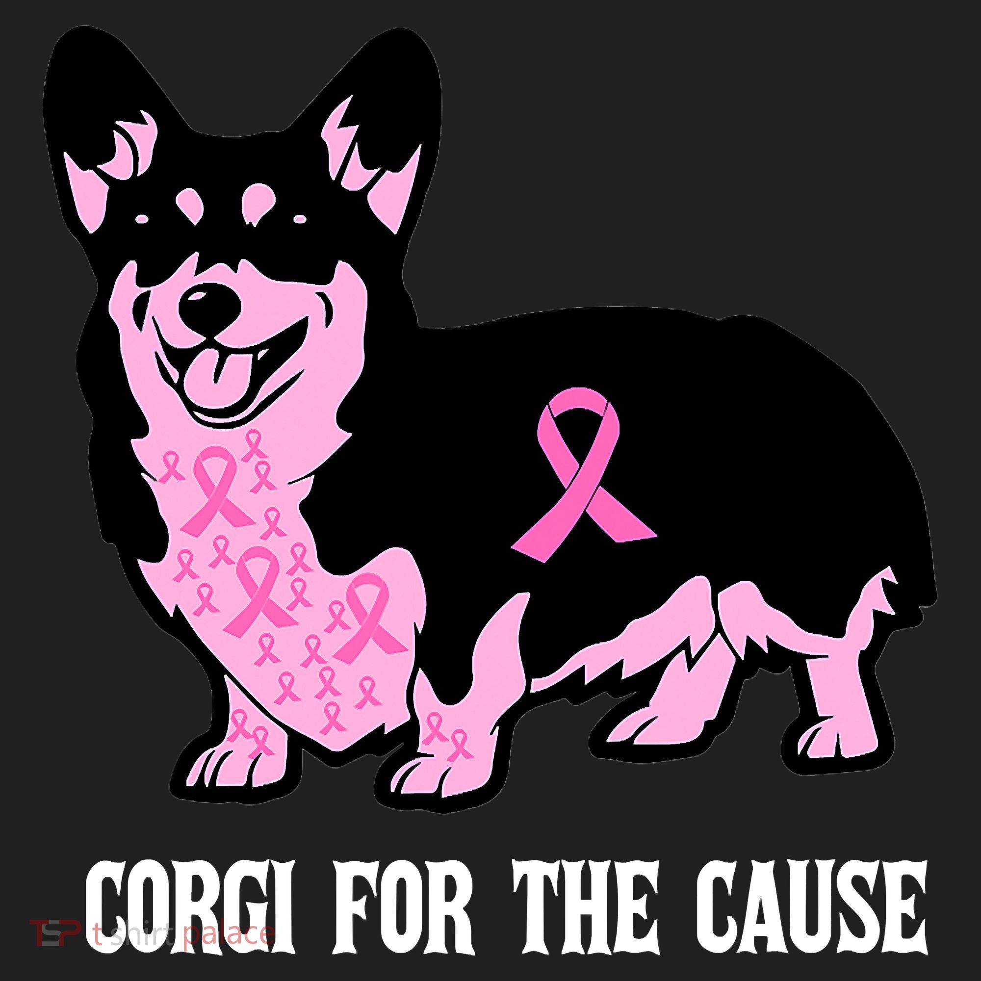 Breast Cancer Corgi For The Cause Pink Ribbon Golf Towel
