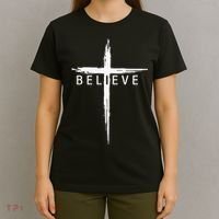 Believe Christian Cross Jesus Christ Christians Men Women T-Shirt thumb 4