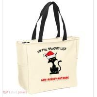 Black Cat Christmas On The Naughty List And I Regret Nothing  Tote Bag thumb 2