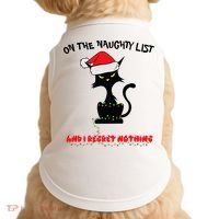 Black Cat Christmas On The Naughty List And I Regret Nothing  Doggie Tank thumb 0