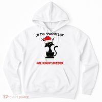 Black Cat Christmas On The Naughty List And I Regret Nothing  Hoodie thumb 0