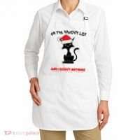 Black Cat Christmas On The Naughty List And I Regret Nothing  Apron thumb 2