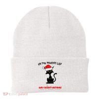 Black Cat Christmas On The Naughty List And I Regret Nothing  Beanie thumb 0