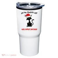 Black Cat Christmas On The Naughty List And I Regret Nothing  Tumbler thumb 0