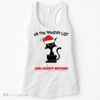 Black Cat Christmas On The Naughty List And I Regret Nothing  Women's Tank Top thumb 0