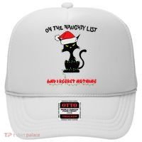 Black Cat Christmas On The Naughty List And I Regret Nothing  Hat thumb 0