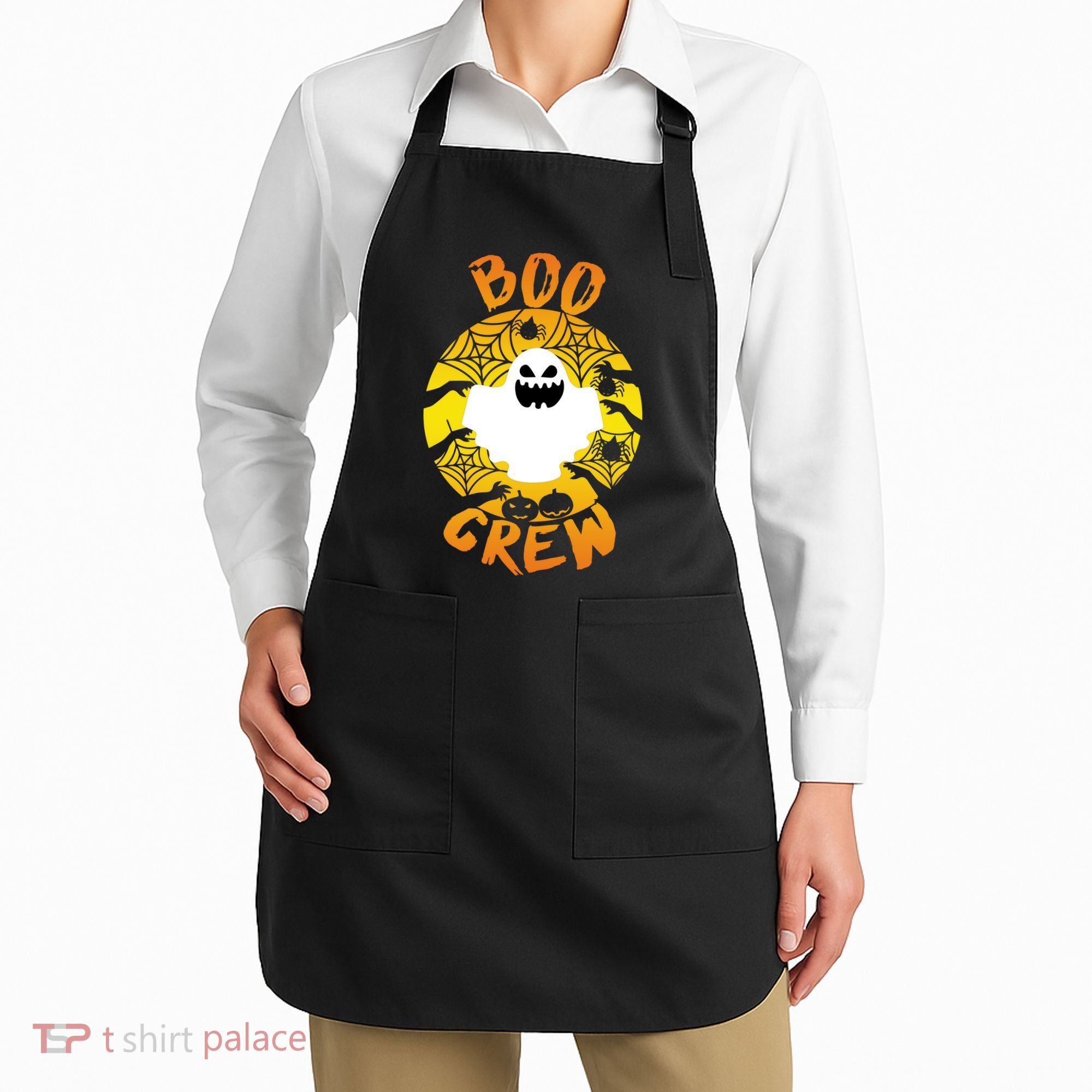 Boo Crew Cute Halloween Ghost Apron