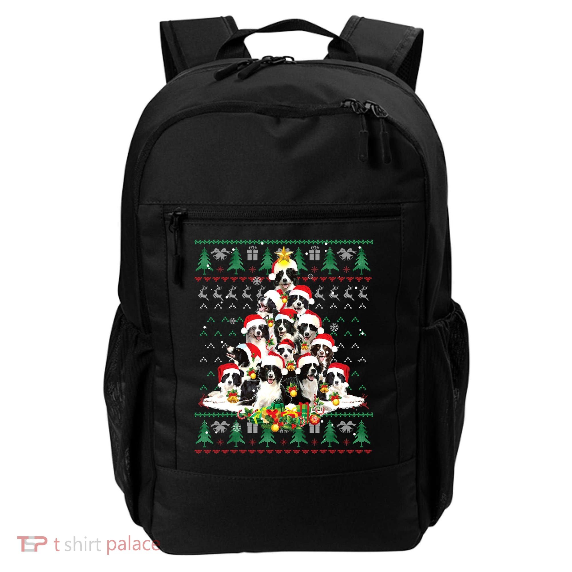 Border Collie Christmas Tree Ugly Sweater Dog Puppy Lover Gift Backpack