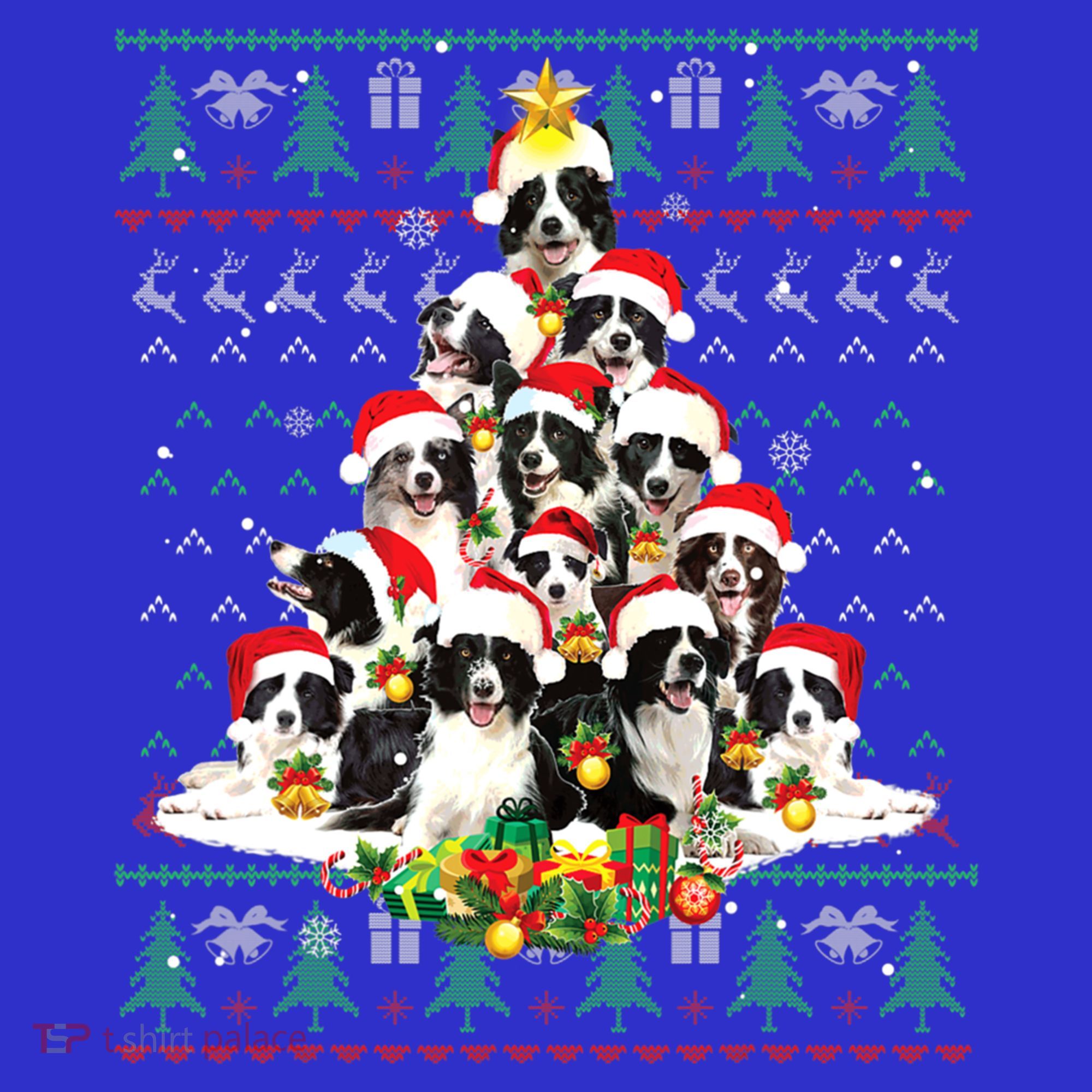 Border Collie Christmas Tree Ugly Sweater Dog Puppy Lover Gift Sweatshirt