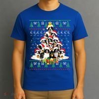 Border Collie Christmas Tree Ugly Sweater Dog Puppy Lover Gift T-Shirt thumb 3