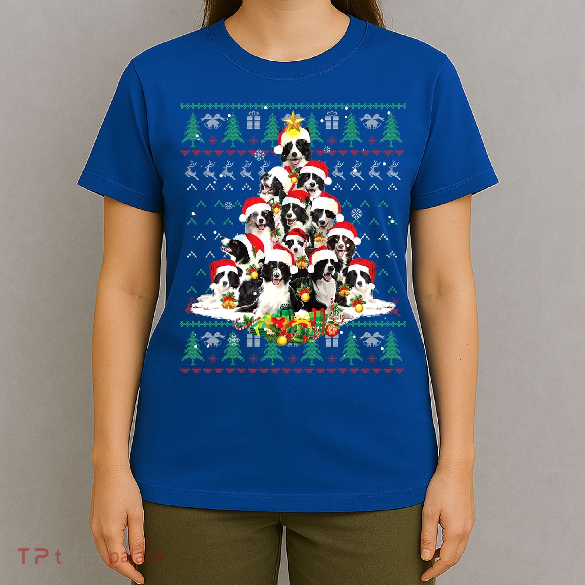 Border Collie Christmas Tree Ugly Sweater Dog Puppy Lover Gift T-Shirt