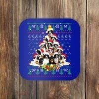 Border Collie Christmas Tree Ugly Sweater Dog Puppy Lover Gift Coaster thumb 0