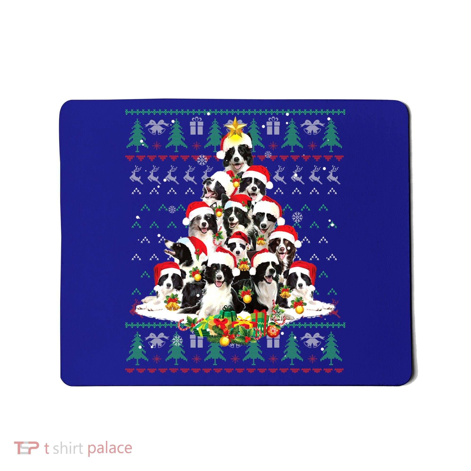 Border Collie Christmas Tree Ugly Sweater Dog Puppy Lover Gift Mousepad