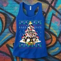 Border Collie Christmas Tree Ugly Sweater Dog Puppy Lover Gift Women's Tank Top thumb 3