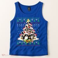 Border Collie Christmas Tree Ugly Sweater Dog Puppy Lover Gift Tank Top thumb 2