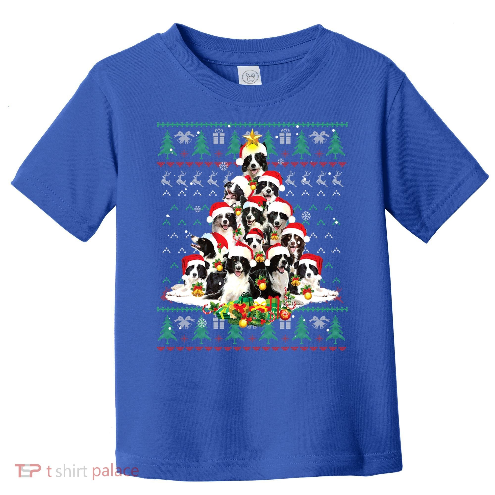 Border Collie Christmas Tree Ugly Sweater Dog Puppy Lover Gift Toddler T-Shirt